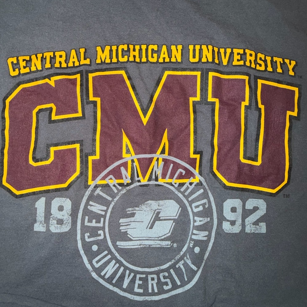 Gray Central Michigan University Cropped T-Shirt